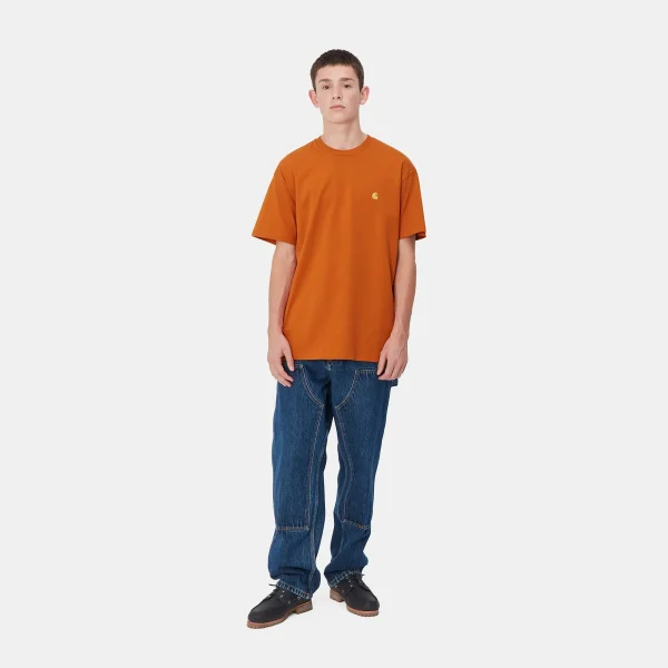 Carhartt WIP T-Shirts & Polos>S/S Chase T-Shirt Turmeric / Gold