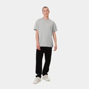 Carhartt WIP T-Shirts & Polos>S/S Chase T-Shirt Grey Heather / Gold