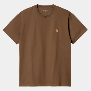 Carhartt WIP T-Shirts & Polos>S/S Chase T-Shirt Tamarind / Gold