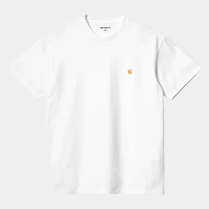 Carhartt WIP T-Shirts & Polos>S/S Chase T-Shirt White / Gold