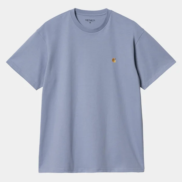 Carhartt WIP T-Shirts & Polos>S/S Chase T-Shirt Charm Blue / Gold