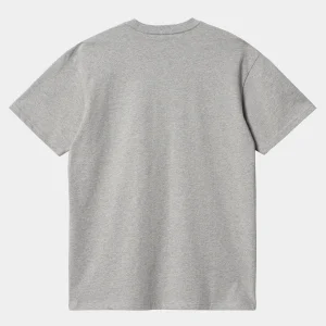 Carhartt WIP T-Shirts & Polos>S/S Chase T-Shirt Grey Heather / Gold