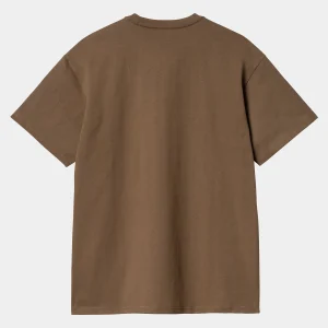 Carhartt WIP T-Shirts & Polos>S/S Chase T-Shirt Chocolate / Gold