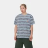 Carhartt WIP T-Shirts & Polos>S/S Dodson Pocket T-Shirt Dodson Stripe Horizontal, Misty Sky