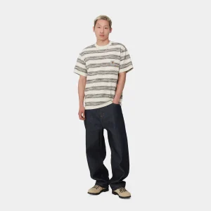 Carhartt WIP T-Shirts & Polos>S/S Dodson Pocket T-Shirt Dodson Stripe Horizontal, Natural