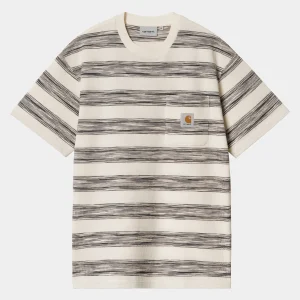 Carhartt WIP T-Shirts & Polos>S/S Dodson Pocket T-Shirt Dodson Stripe Horizontal, Natural