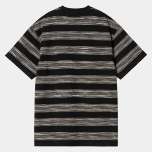 Carhartt WIP T-Shirts & Polos>S/S Dodson Pocket T-Shirt Dodson Stripe Horizontal, Black