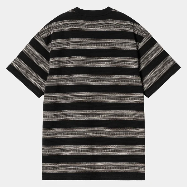 Carhartt WIP T-Shirts & Polos>S/S Dodson Pocket T-Shirt Dodson Stripe Horizontal, Black