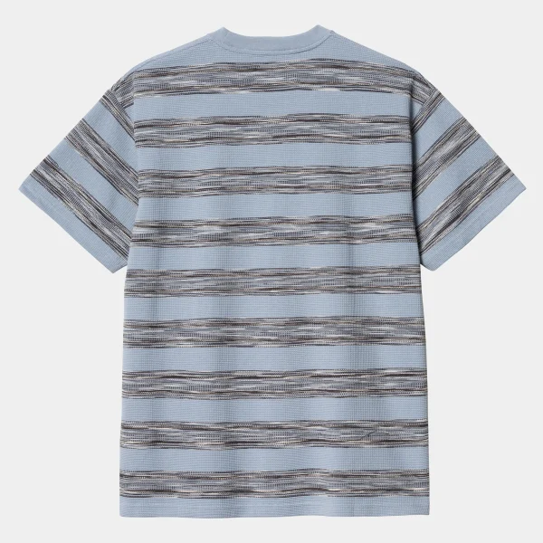 Carhartt WIP T-Shirts & Polos>S/S Dodson Pocket T-Shirt Dodson Stripe Horizontal, Misty Sky