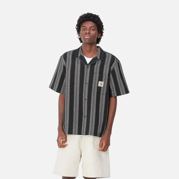 Carhartt WIP Hemden>S/S Dodson Shirt Dodson Stripe, Black