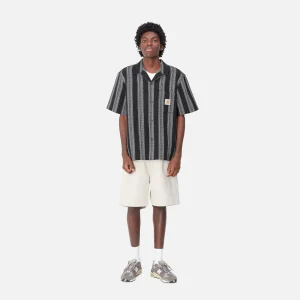 Carhartt WIP Hemden>S/S Dodson Shirt Dodson Stripe, Black