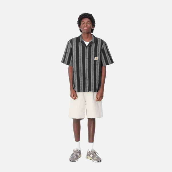 Carhartt WIP Hemden>S/S Dodson Shirt Dodson Stripe, Black