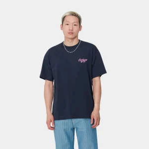 Carhartt WIP T-Shirts & Polos>S/S Friendship T-Shirt Air Force Blue / Light Pink