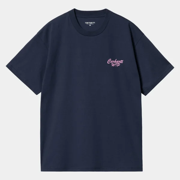 Carhartt WIP T-Shirts & Polos>S/S Friendship T-Shirt Air Force Blue / Light Pink