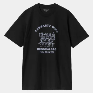 Carhartt WIP T-Shirts & Polos>S/S Fun Run T-Shirt Black / Dusty Ice