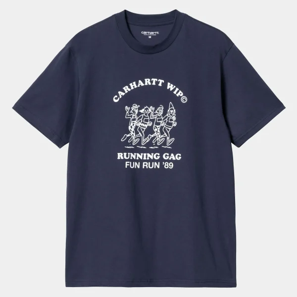 Carhartt WIP T-Shirts & Polos>S/S Fun Run T-Shirt Air Force Blue / White