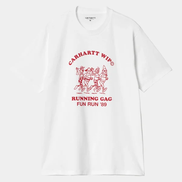 Carhartt WIP T-Shirts & Polos>S/S Fun Run T-Shirt White / Red