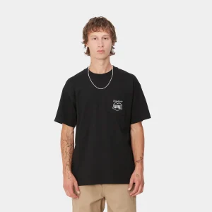 Carhartt WIP T-Shirts & Polos>S/S Heart Train Pocket T-Shirt Black