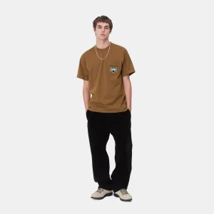 Carhartt WIP T-Shirts & Polos>S/S Heart Train Pocket T-Shirt Hamilton Brown