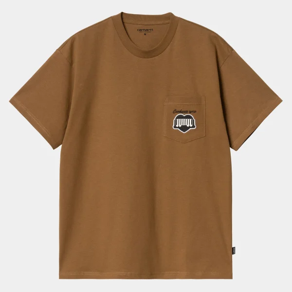 Carhartt WIP T-Shirts & Polos>S/S Heart Train Pocket T-Shirt Hamilton Brown