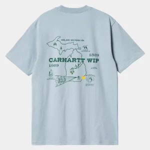 Carhartt WIP T-Shirts & Polos>S/S Home State T-Shirt Dusty Ice