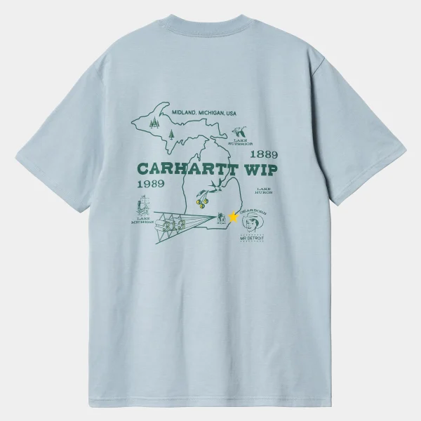 Carhartt WIP T-Shirts & Polos>S/S Home State T-Shirt Dusty Ice