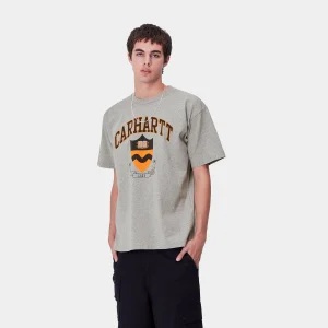 Carhartt WIP T-Shirts & Polos>S/S Lazy Duck Academy T-Shirt Grey Heather