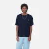 Carhartt WIP T-Shirts & Polos>S/S Madison T-Shirt Dark Navy / White