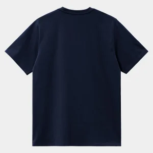 Carhartt WIP T-Shirts & Polos>S/S Madison T-Shirt Dark Navy / White