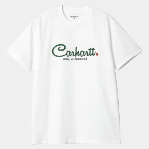 Carhartt WIP T-Shirts & Polos>S/S Paradise Script T-Shirt White