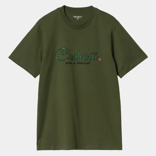 Carhartt WIP T-Shirts & Polos>S/S Paradise Script T-Shirt Tarragon