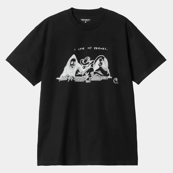 Carhartt WIP T-Shirts & Polos>S/S Pepe Friends T-Shirt Black / White