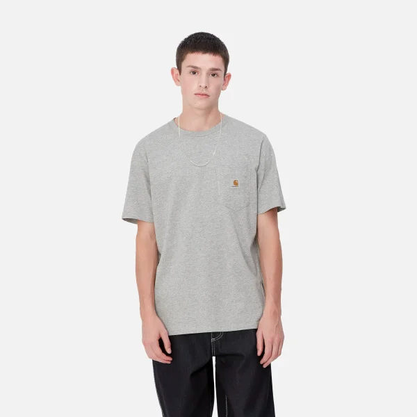 Carhartt WIP T-Shirts & Polos>S/S Pocket T-Shirt Grey Heather