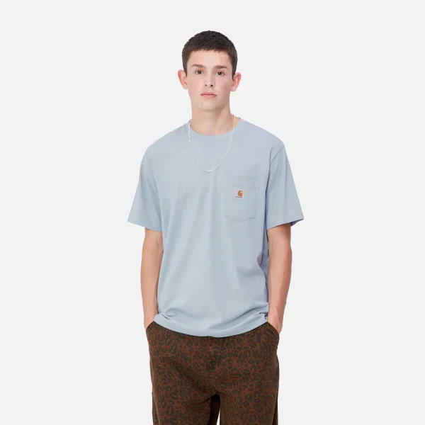 Carhartt WIP T-Shirts & Polos>S/S Pocket T-Shirt Misty Sky