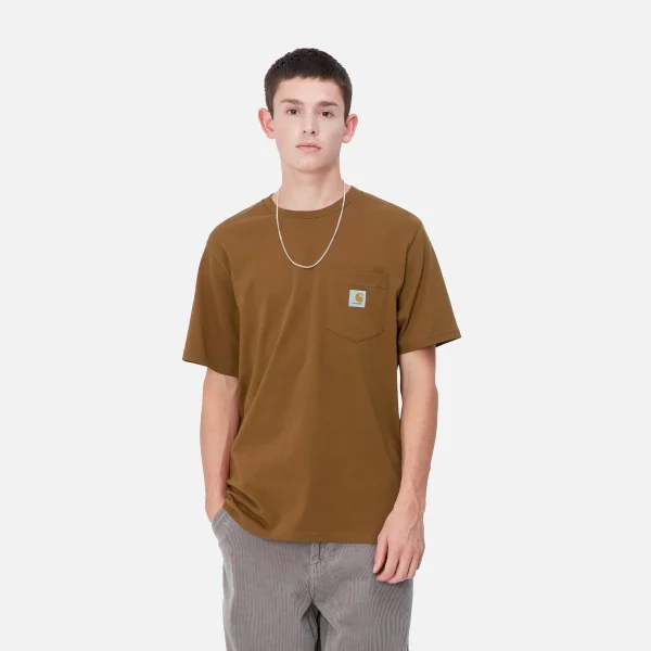 Carhartt WIP T-Shirts & Polos>S/S Pocket T-Shirt Deep H Brown