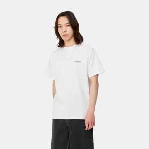 Carhartt WIP T-Shirts & Polos>S/S Script Embroidery T-Shirt White / Black