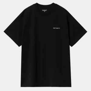 Carhartt WIP T-Shirts & Polos>S/S Script Embroidery T-Shirt Black / White