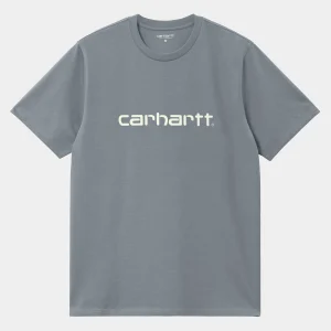 Carhartt WIP T-Shirts & Polos>S/S Script T-Shirt Dove Grey / Wax