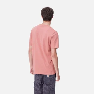 Carhartt WIP T-Shirts & Polos>S/S Script T-Shirt Dusty Rose / Sycamore Tree