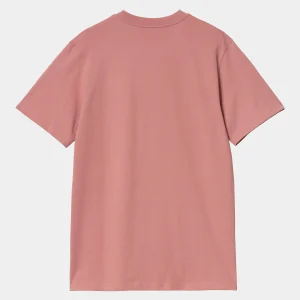 Carhartt WIP T-Shirts & Polos>S/S Script T-Shirt Dusty Rose / Sycamore Tree