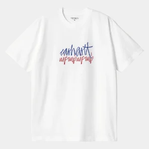 Carhartt WIP T-Shirts & Polos>S/S Stereo T-Shirt White