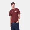 Carhartt WIP T-Shirts & Polos>S/S University Script T-Shirt Malbec / White