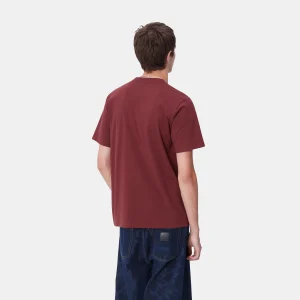 Carhartt WIP T-Shirts & Polos>S/S University Script T-Shirt Malbec / White