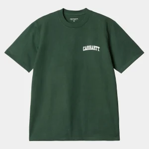 Carhartt WIP T-Shirts & Polos>S/S University Script T-Shirt Sycamore Tree / White