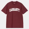 Carhartt WIP T-Shirts & Polos>S/S University T-Shirt Malbec / White