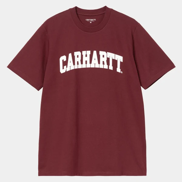 Carhartt WIP T-Shirts & Polos>S/S University T-Shirt Malbec / White