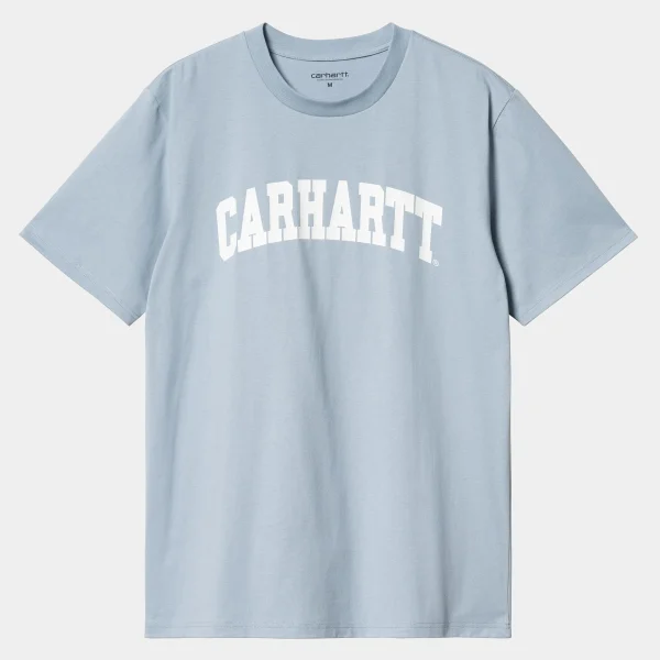 Carhartt WIP T-Shirts & Polos>S/S University T-Shirt Dusty Ice / White