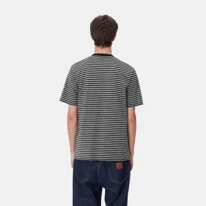 Carhartt WIP T-Shirts & Polos>S/S Verner Pocket T-Shirt Verner Stripe, Black / Dark Grey Heather