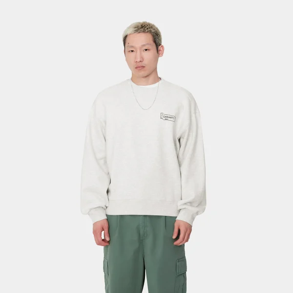 Carhartt WIP Sweats>Stamp Sweat Ash Heather / Black