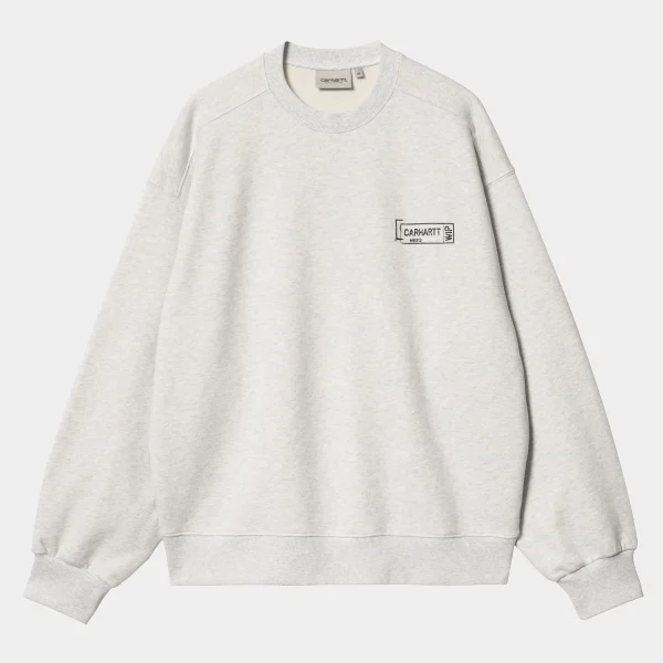 Carhartt WIP Sweats>Stamp Sweat Ash Heather / Black